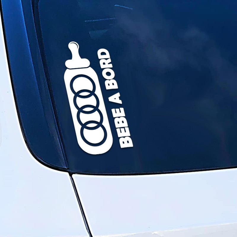 Sticker-Bébé_à_Bord-Audi-Anneaux-Biberon